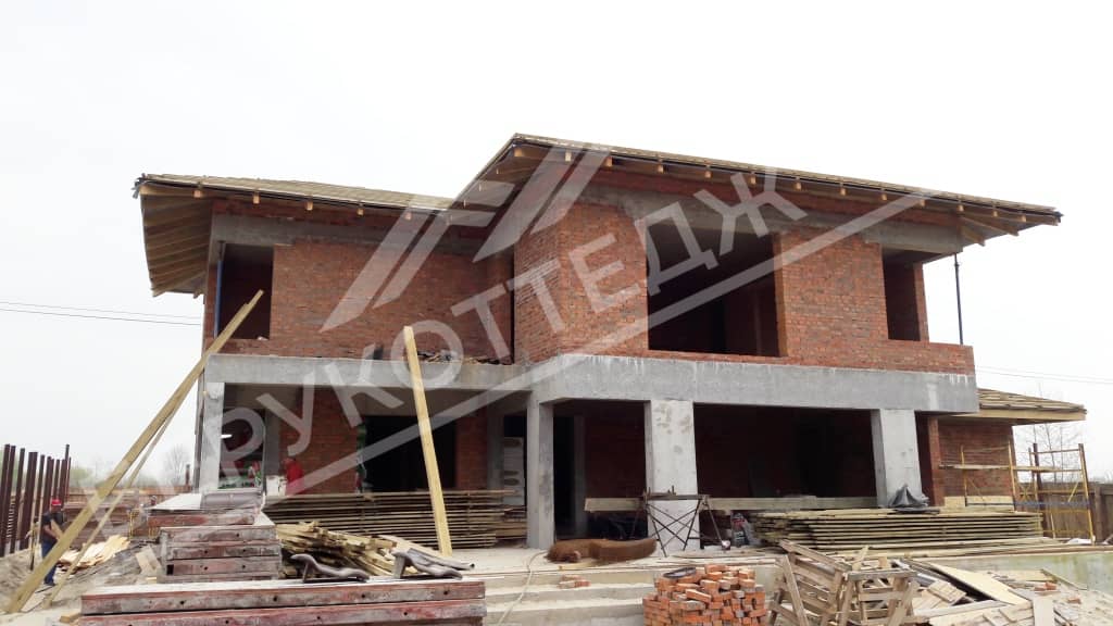 Кровля - двухэтажный монолитно-каркасный дом в Чеховском районе (2)